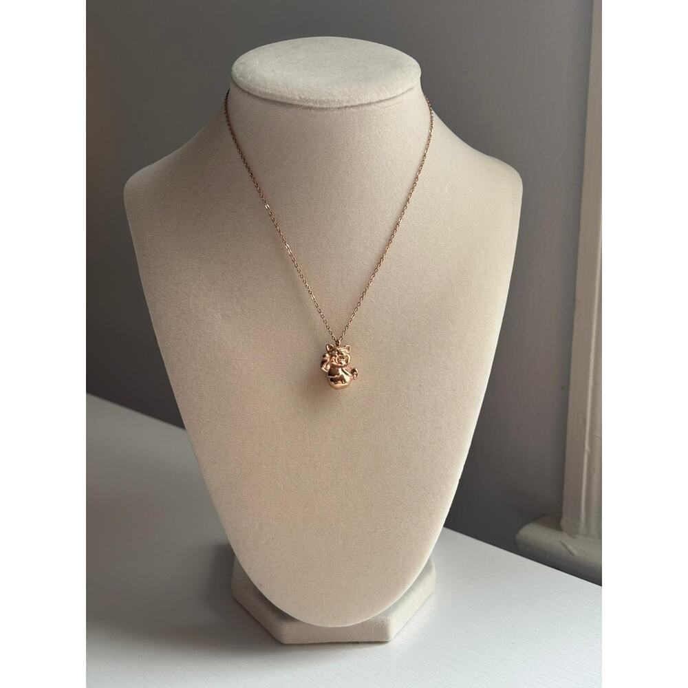 Rose Gold Lucky  Necklace Stainless Steel Cute Pendant Dainty Gift - Picture 3 of 7
